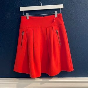 Anthropologie red skirt